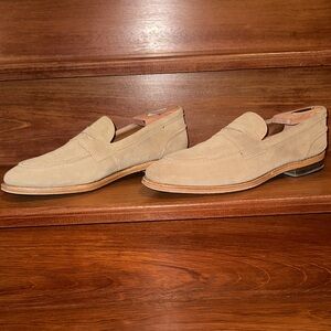 Allen Edmonds Randolph Light Brown Suede Loafers - US10D - Goodyear Welted
